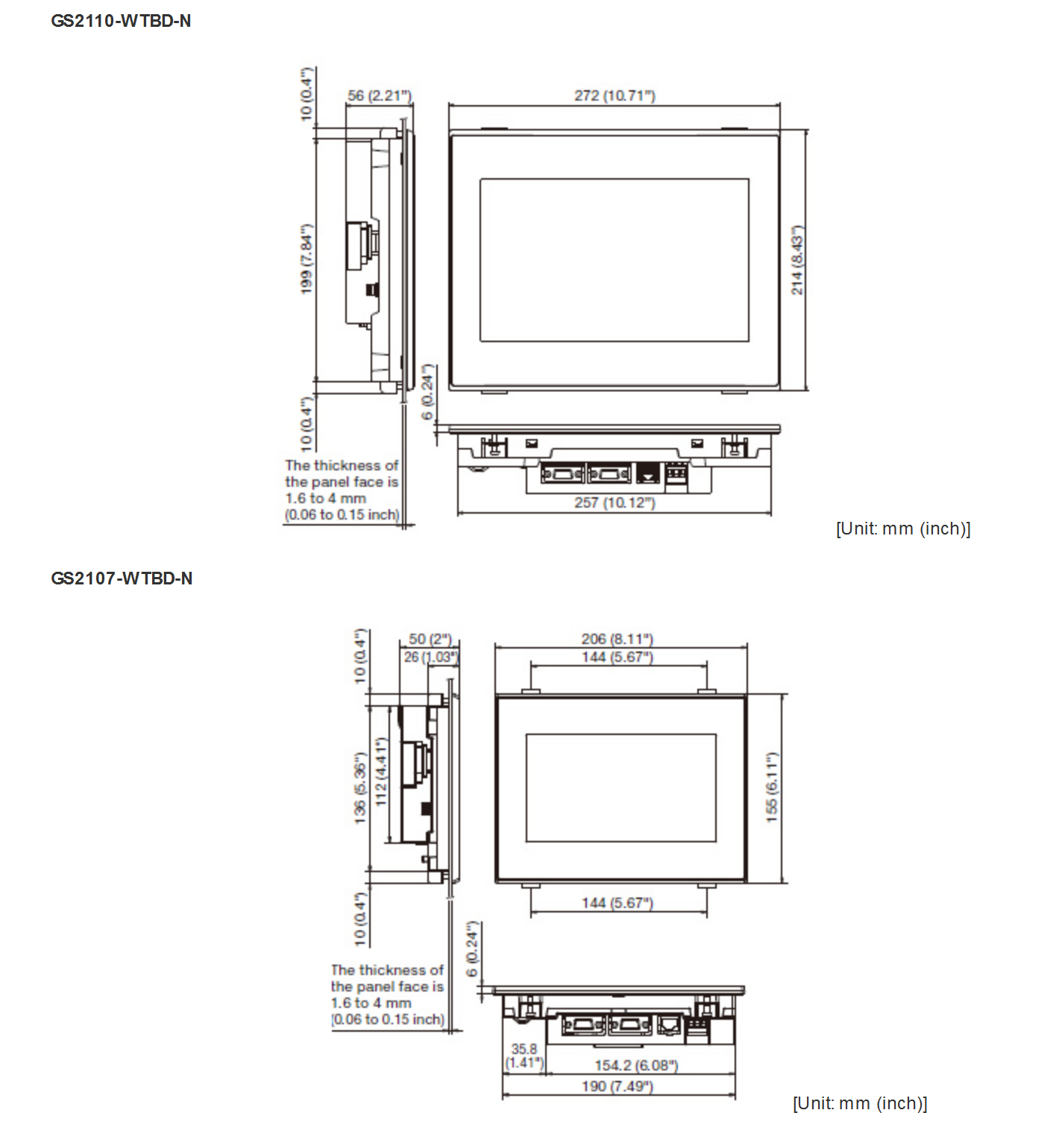 GS21-N Sseries Dimensions 1