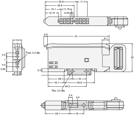 E3X-DA-S / MDA Dimensions 5 