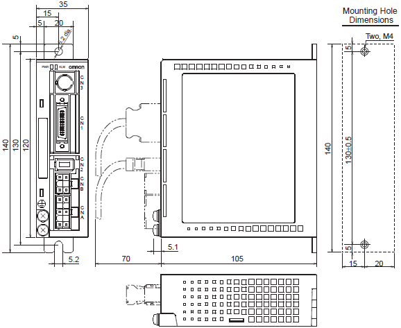 R88M-G, R7D-BP Dimensions 2 