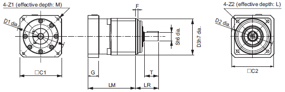 R88M-G, R88D-GN[]-ML2 Dimensions 54 