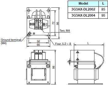 R88M-G, R88D-GN[]-ML2 Dimensions 63 