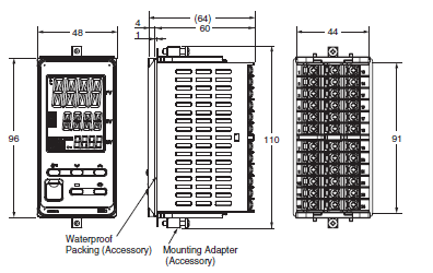 E5EC, E5EC-B Dimensions 2 