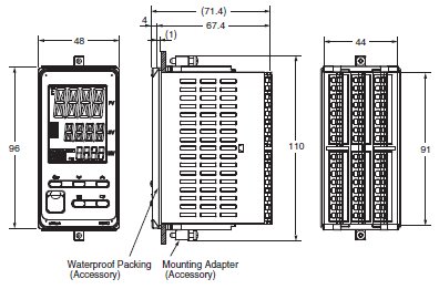 E5EC, E5EC-B Dimensions 3 