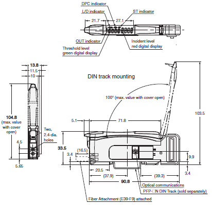 E3X-HD Dimensions 5 