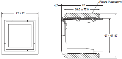 E5CC-800, E5CC-U-800 Dimensions 10 