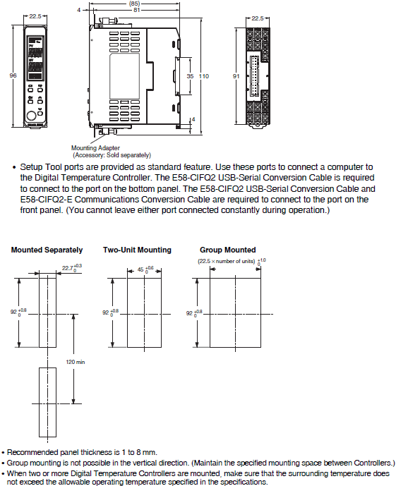 E5DC Dimensions 2 