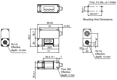 D6FZ-FGT Series Dimensions 3 