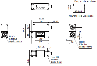 D6FZ-FGT Series Dimensions 4 