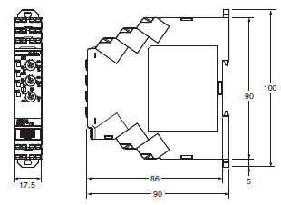 K8DT-VW Dimensions 1 