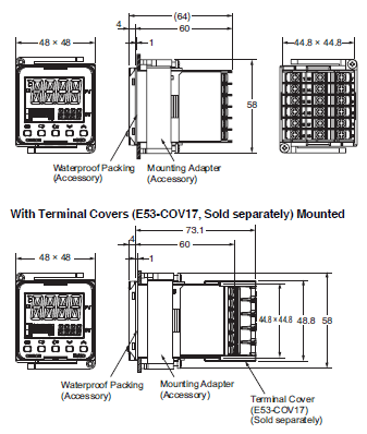 E5CD-800 Dimensions 2 