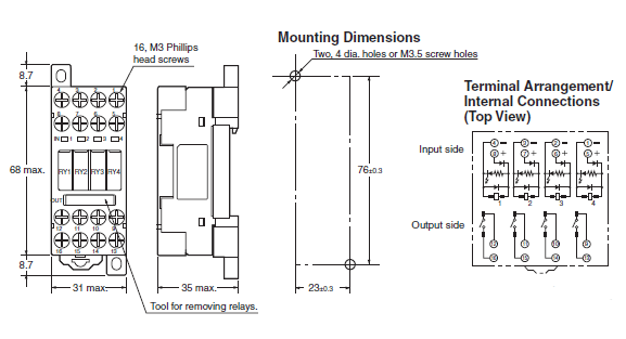 G6D-F4B / G3DZ-F4B Dimensions 2 