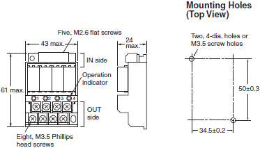 G6B-4[][]ND Dimensions 4 