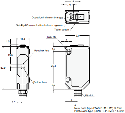 E3AS Series Dimensions 4 