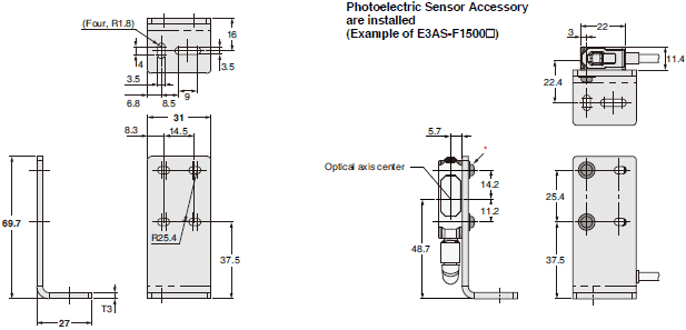 E3AS Series Dimensions 7 