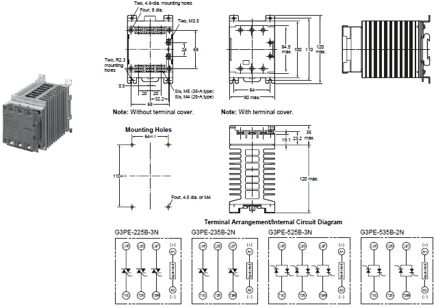 G3PE (Three-phase) Dimensions 3 