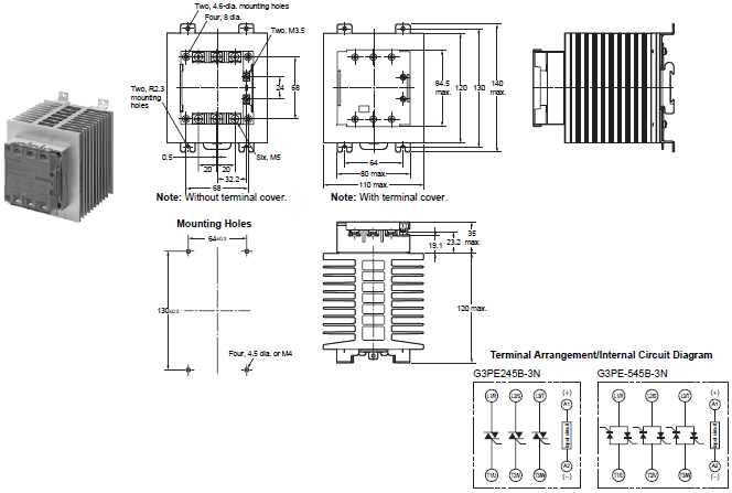 G3PE (Three-phase) Dimensions 5 