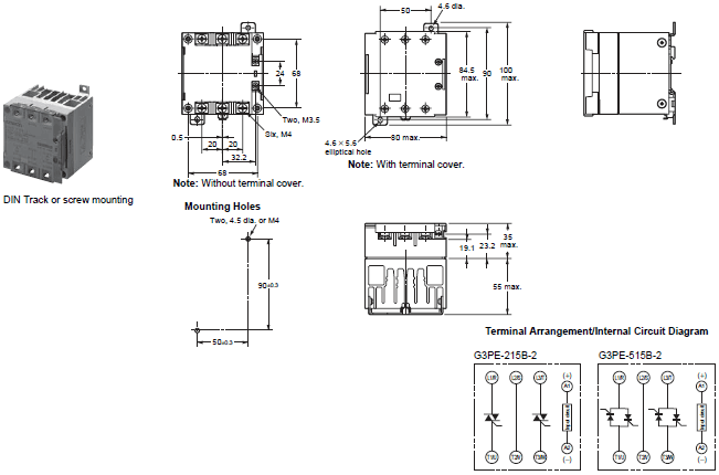 G3PE (Three-phase) Dimensions 6 