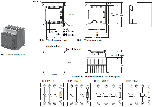 G3PE (Three-phase) Dimensions 8 