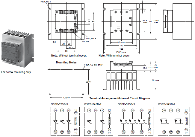 G3PE (Three-phase) Dimensions 9 