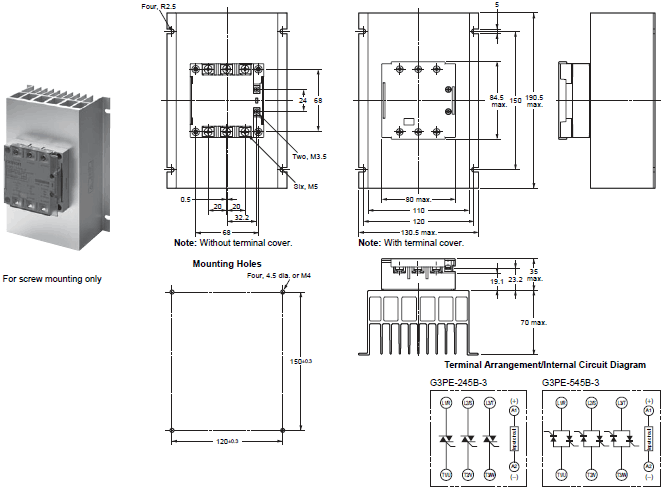 G3PE (Three-phase) Dimensions 10 