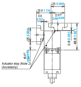 When using the angle adjustable actuator (horizontal / vertical) (SG-K13 / SG-K14)